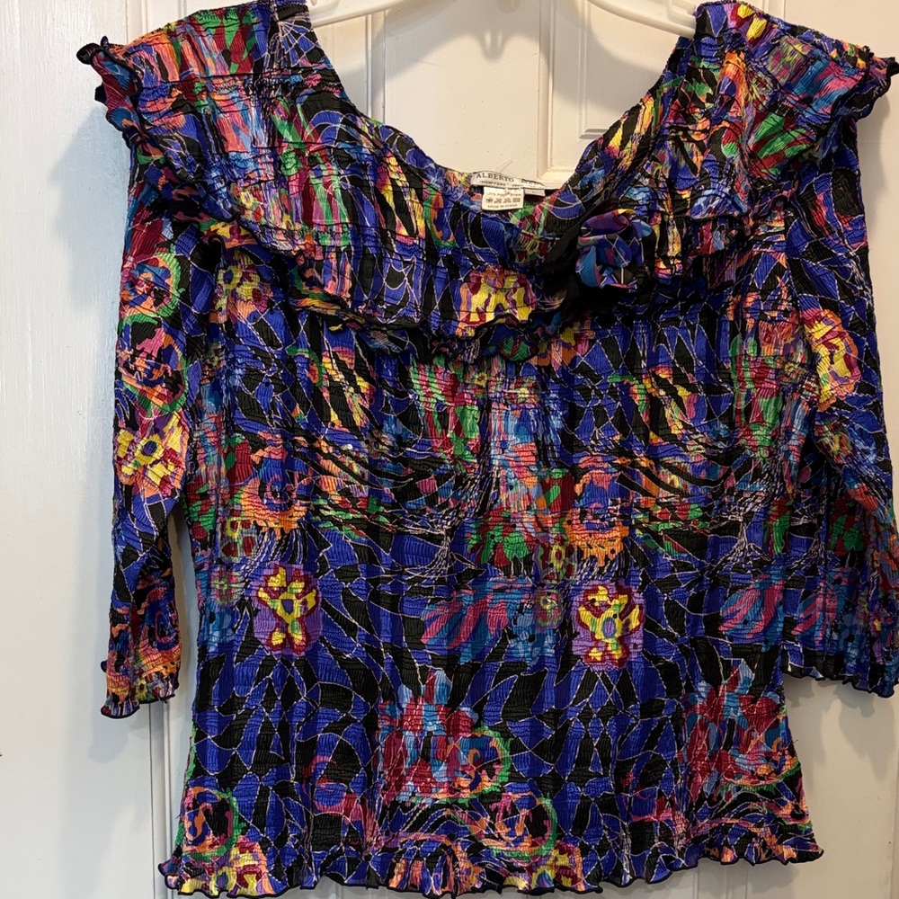 Alberto Makali Multicolor Ruffled Blouse
